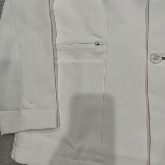 [S]Figs Classic Men Harlem White Slim Short Lab Coat Jacket - Picture 6 of 16